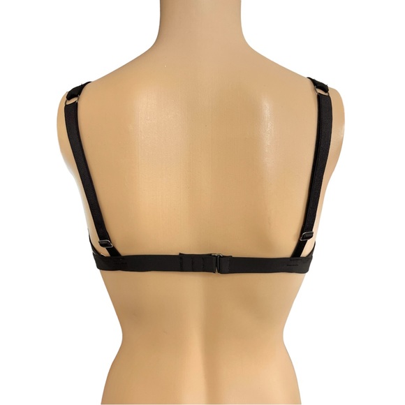 Victoria’s Secret Bralette Unlined V Neck Black Sheer Beige Mesh Size Medium - Picture 3 of 5